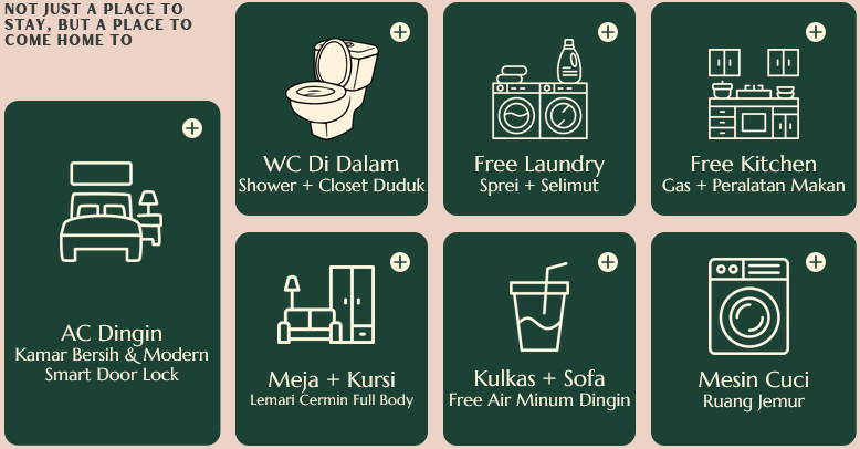 fasilitas ajwa kos putra jababeka